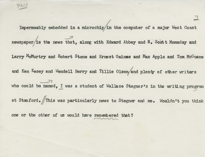 Speeches-Missoula speech on Wallace Stegner