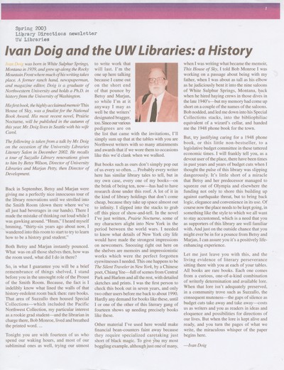 Short talks-University of Washington Literary Salon - December 11, 2002