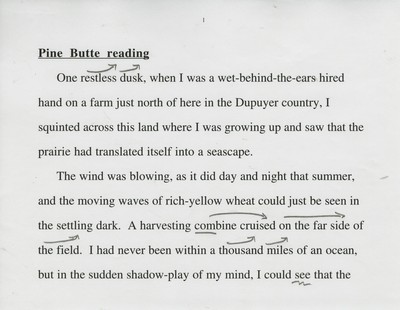 Short talks-Pine Butte reading - 2003