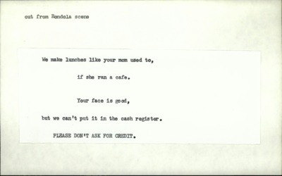 Bucking the Sun--Scene, Rondola