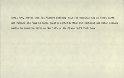 The Sea Runners (cont.)--Phrasing (Sea Runners)