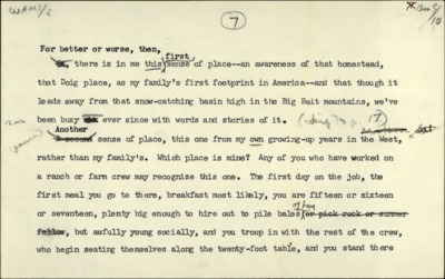Speeches--Sense of place (s)