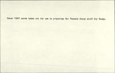 Speeches--Sea Runners Journal