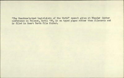 Speeches--Unacknowledged Legislators (polls)