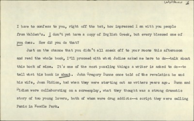 Speeches--Waldens (English Creek)