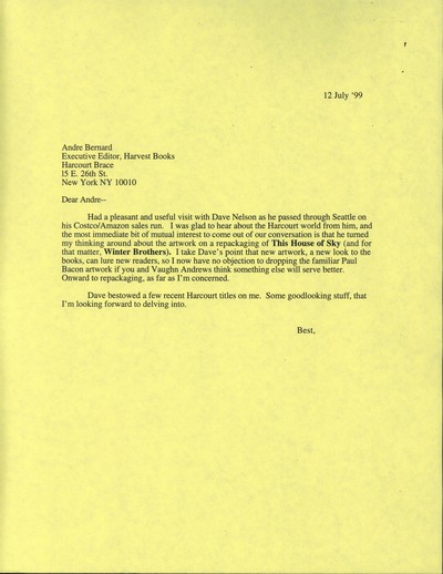 Harcourt Brace Jovanovich - general correspondence (cont.) [012]