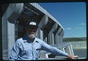 Ivan Doig at spillway in Fort Peck, Montana