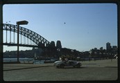 Sydney harbour bridge and opera house forecourt
