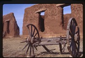 Mora County, New Mexico - covered wagon wheel axle at Fort Union