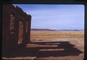Mora County, New Mexico - Fort Union ruins casting shadow