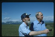 Ivan Doig and Richard Maxwell Brown near Rappold ranch, Montana