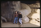 Ivan and Carol Doig with Fremont Troll in Seattle, Washington