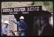 Sierra Silver Mine, Wallace, Idaho - Ivan Doig watching guides at entrance