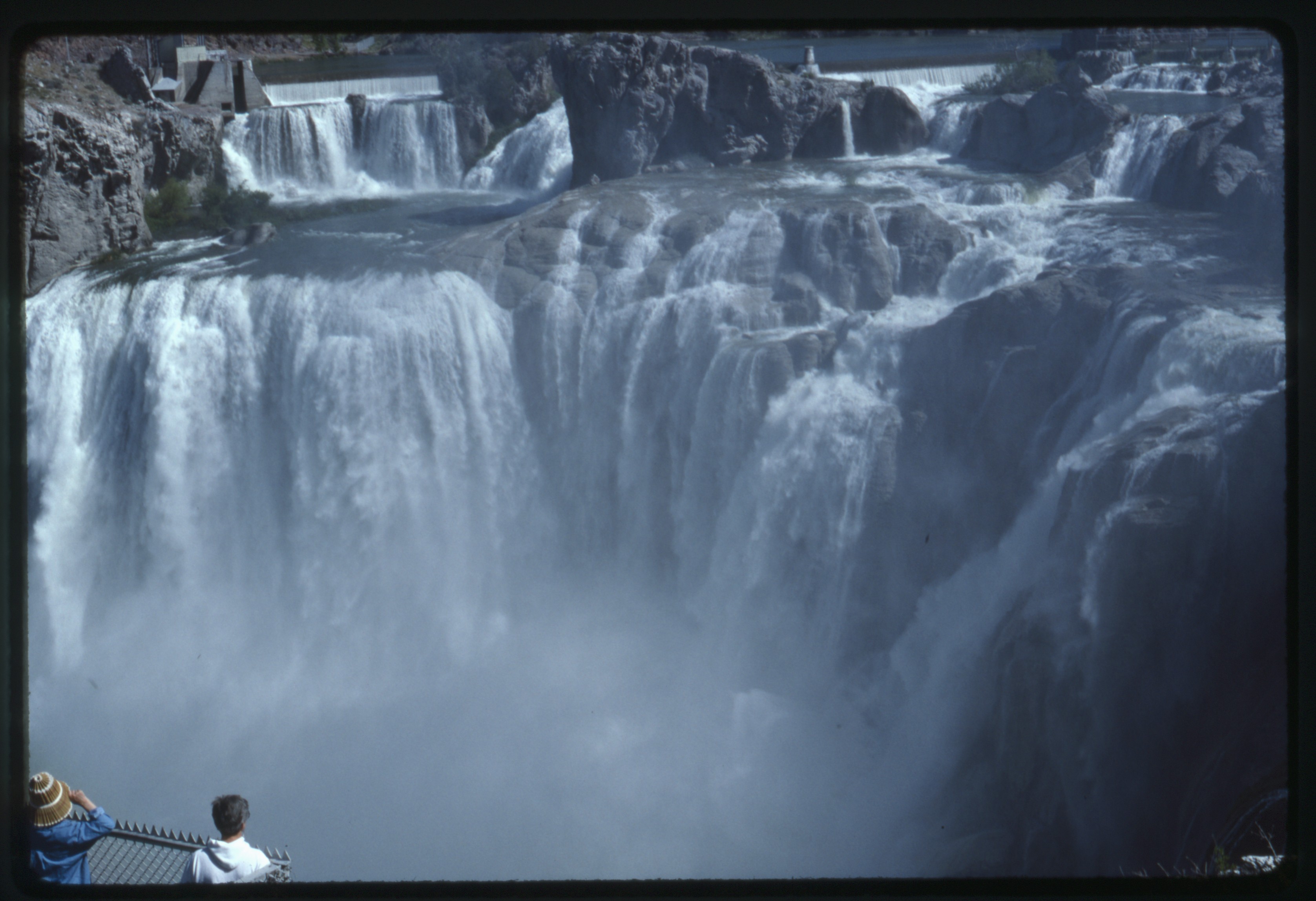 Shoshone Falls Idaho People On Overlook Watching The Falls 