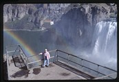 Shoshone Falls, Idaho - Ivan Doig posing at falls overlook