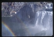 Shoshone Falls, Idaho - Waterfalls around hydroelectric stations with two rainbows