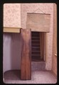 Staircase behind a map in the Anne Frank house