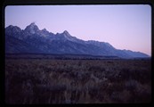 Grand Tetons view looking northwest at sunset