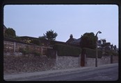 Brechin, Scotland - stone retaining walls along sidewalk