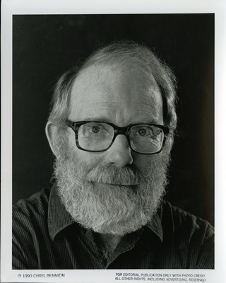 Ivan Doig with a black background