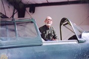 Ivan Doig and a Curtiss P-40C Tomahawk - Smiling from the cockpit