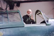 Ivan Doig and a Curtiss P-40C Tomahawk - Thumbs-up from the cockpit