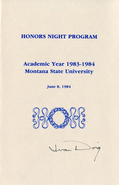 Honorary doctorate, Montana State University, 1984, commencement documents