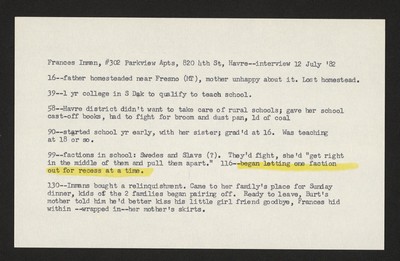 Frances Inman letters [homesteader]