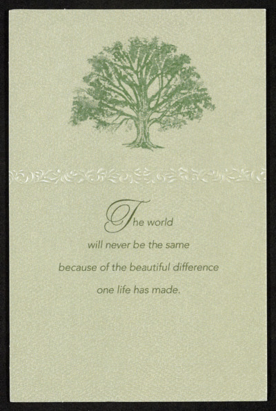 Condolences, undated