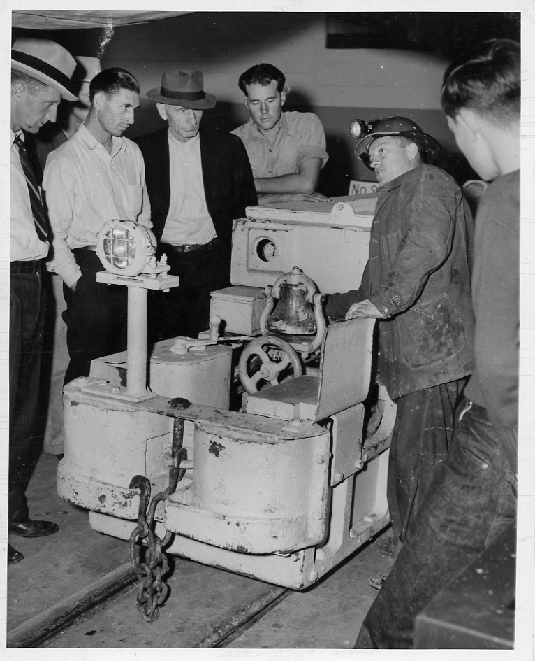 Mine equipment demonstration to visitors