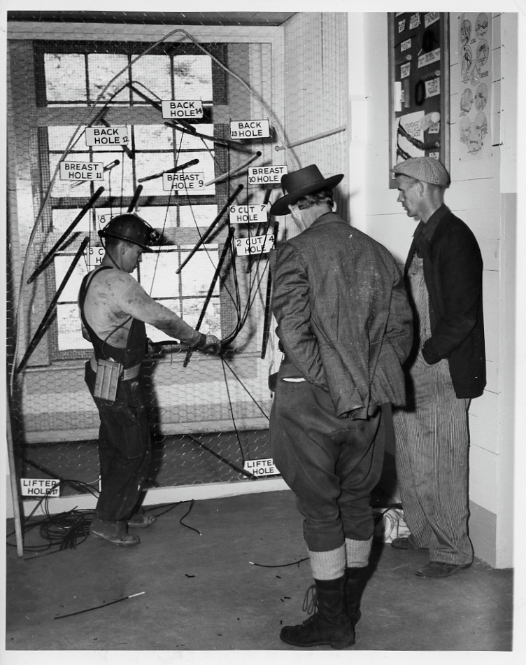 Mine equipment demonstration to visitors