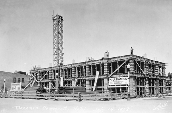Construction of Baxter Hotel, Bozeman, Montana