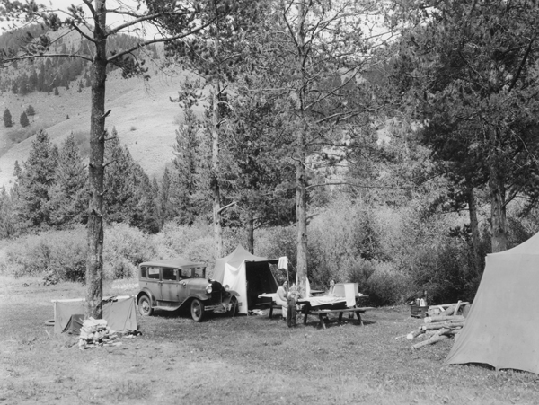 Campers at Potosi Campground, Madison Valley, Montana