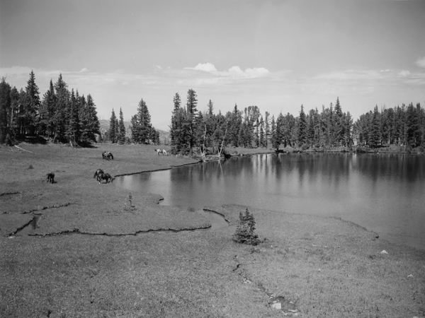 Noon at Solitude Lake in the Spanish Peaks, Madison Range, Montana