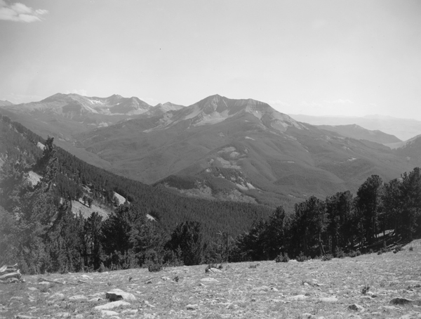 Lone Mountain from Divide Between Hellroaring and Bear Basin, Spanish Peaks, Madison Range, Montana