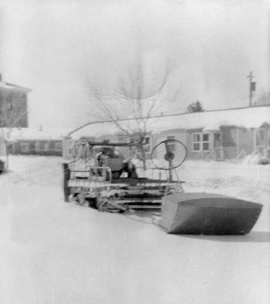 View of the Front of the Sno Bug Parked on Street in Bozeman, Montana