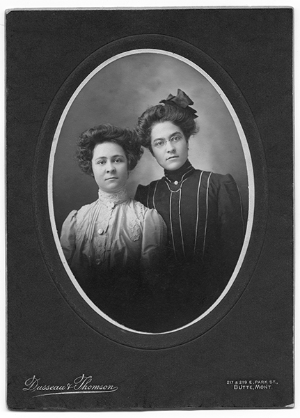 Studio Portrait of Margaret McDonnell Rice and Her Sister, Butte, Montana