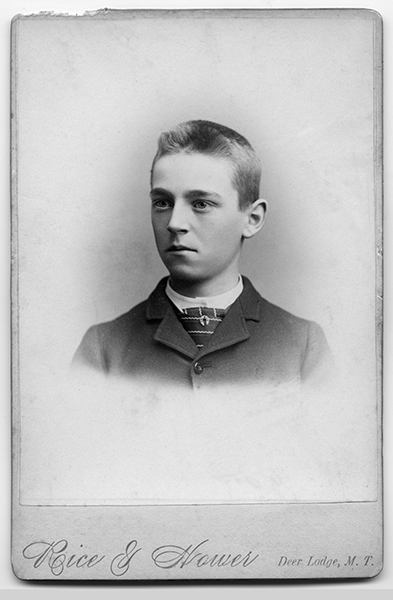 Portrait of Young Boy From Family of Henry Martin Rice, Deer Lodge, Montana Territory
