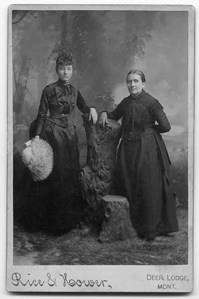 Portrait of Two Women From Family of Henry Martin Rice, Deer Lodge, Montana Territory
