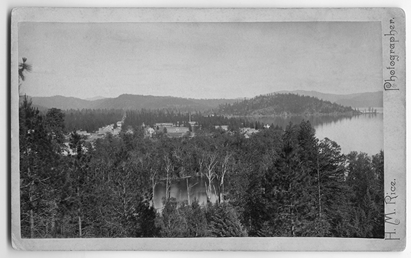 Lake Coeur dAlene and Town, Coeur dAlene, Idaho Territory