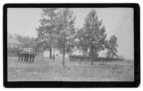 Troops Standing in Line Formation, Fort Spokane, Washington Territory