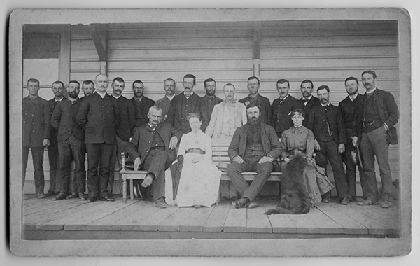 Group of People In Front of the Depot, North Yakima City, Washington Territory