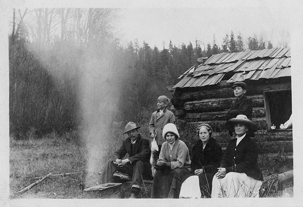 Helena Rice Potter and George Potter, Sr. with Friends and Sons, Thompson Falls, Montana