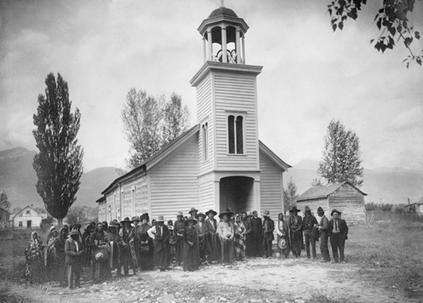 Group Portrait in front of St. Marys Mission, Stevensville, Montana