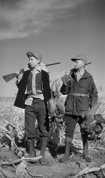 John and Son Chad Haberstroh Pheasant Hunting, Unknown Location