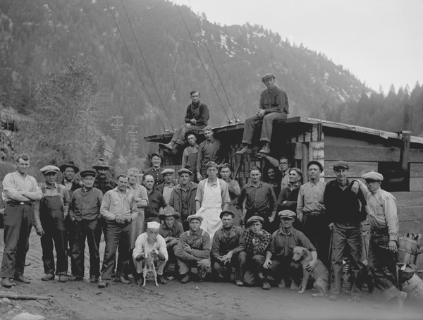Aqueduct Construction Crew, Madison River Power Station, Beartrap Canyon, Montana