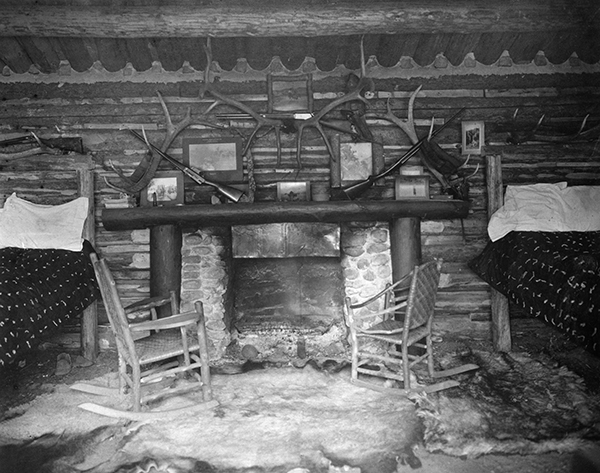 Interior of Hunting and Fishing Lodge, OTO Dude Ranch, Corwin Springs, Montana