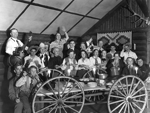 Group Portrait of Guests at OTO Dude Ranch, Corwin Springs, Montana