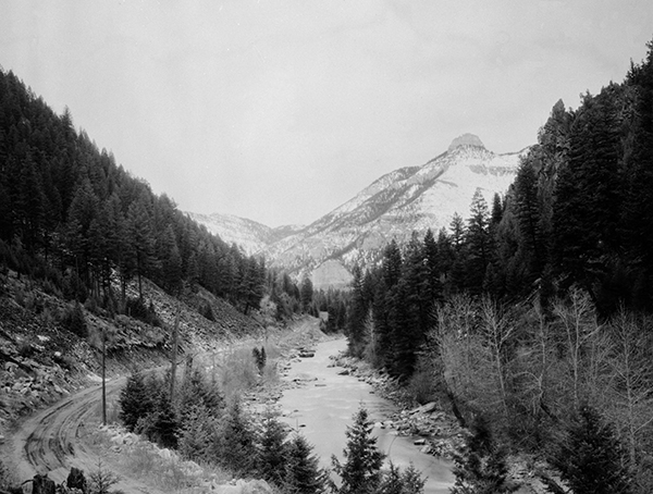Castle Rock Peak, Looking North on Rt. 191, Gallatin Canyon, Montana