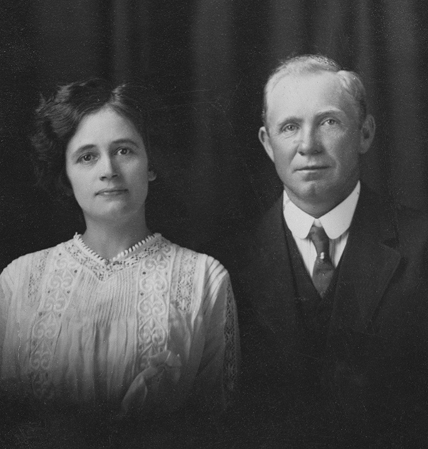 Wedding Photo of Pete Karst and Jennie Dickinson, Gallatin Canyon, Montana